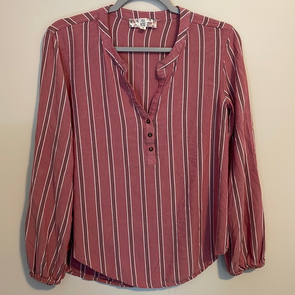 Medium Pink Rose Blouse
